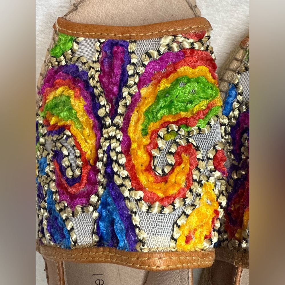 Eric Michael Colorful Paisley Embroidered Espadrilles Women’s size EU‎ 38 US 7.5 - Picture 2 of 8